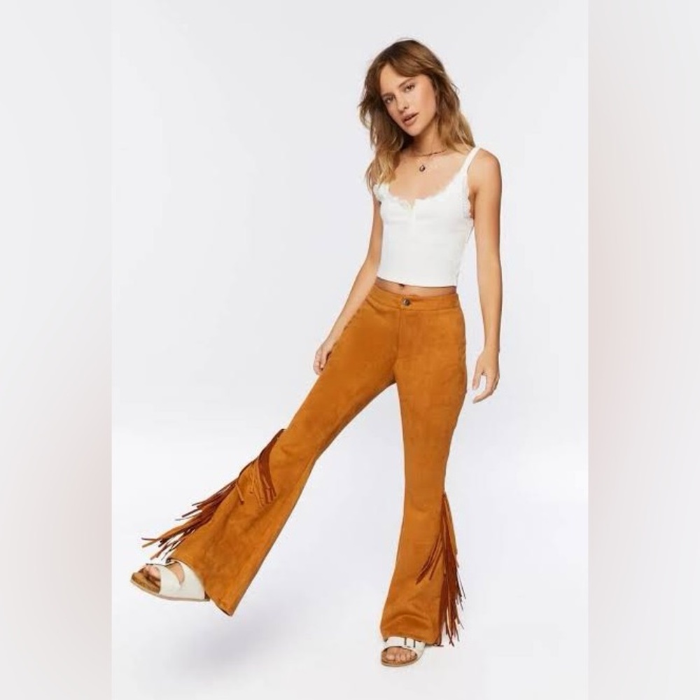 Forever 21 Faux Suede Pants with Fringe